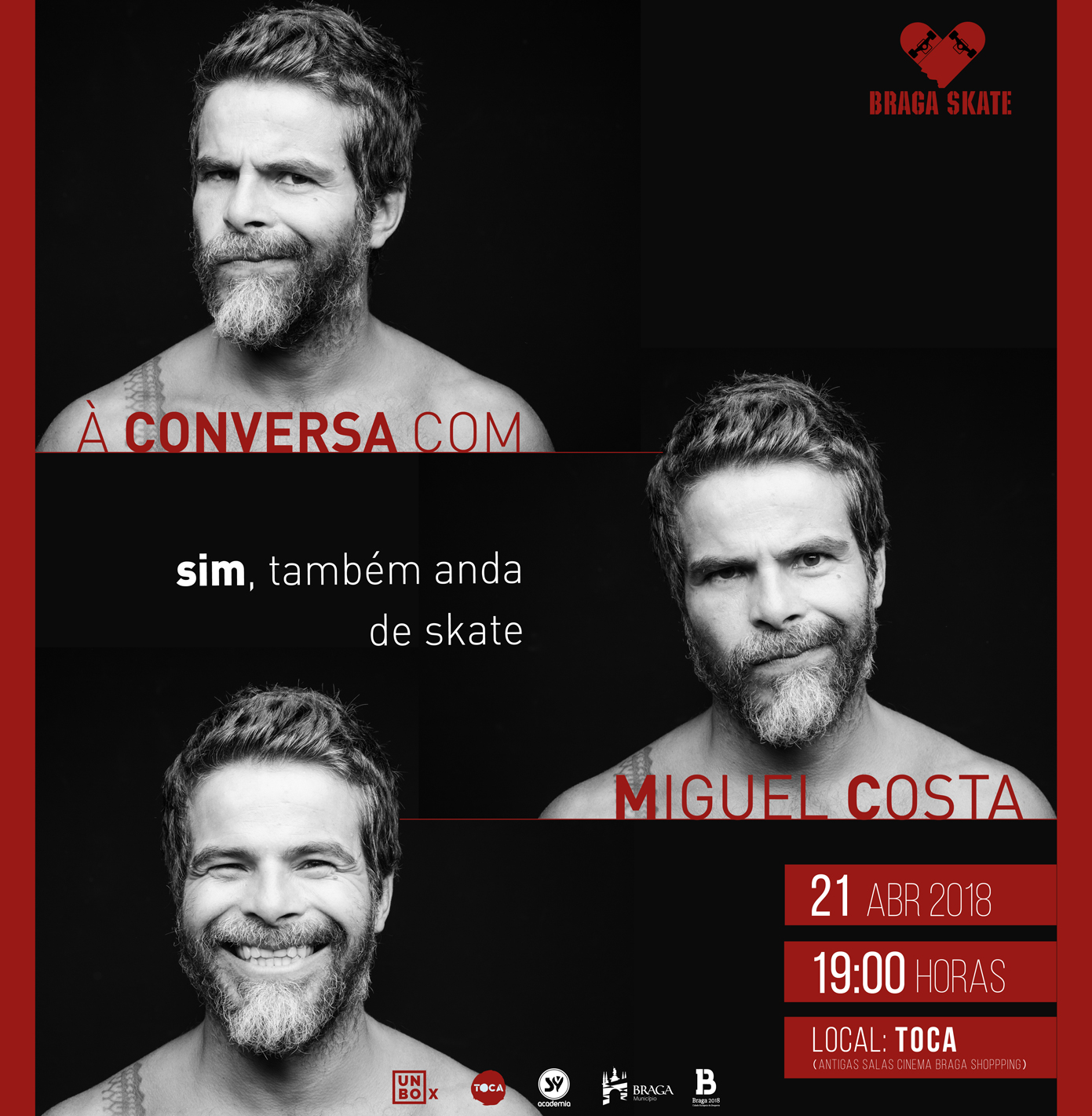 Braga Skate Com Miguel Costa – 21 De Abril 19h – Toca